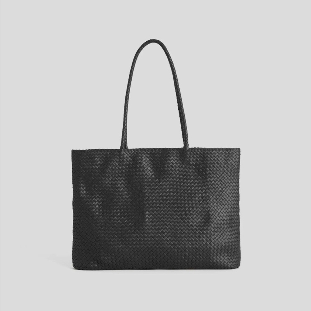 Elegant Black Woven Tote Bag